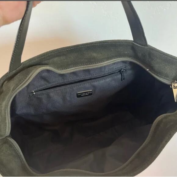 RARE Vintage‎ Saks Fifth Avenue Italy Suede Leather Wool Green Apres Ski Resort - Picture 15 of 16